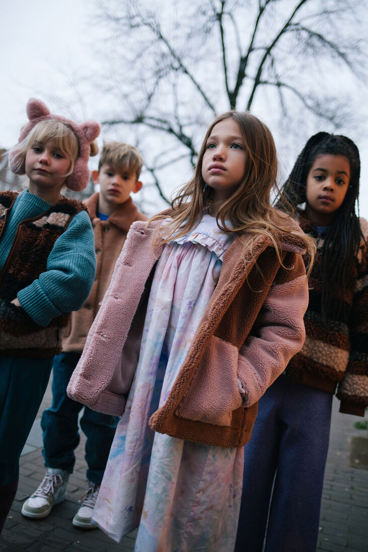 DAILY BRAT roze daily brat jack candy teddy jacket camel pink
