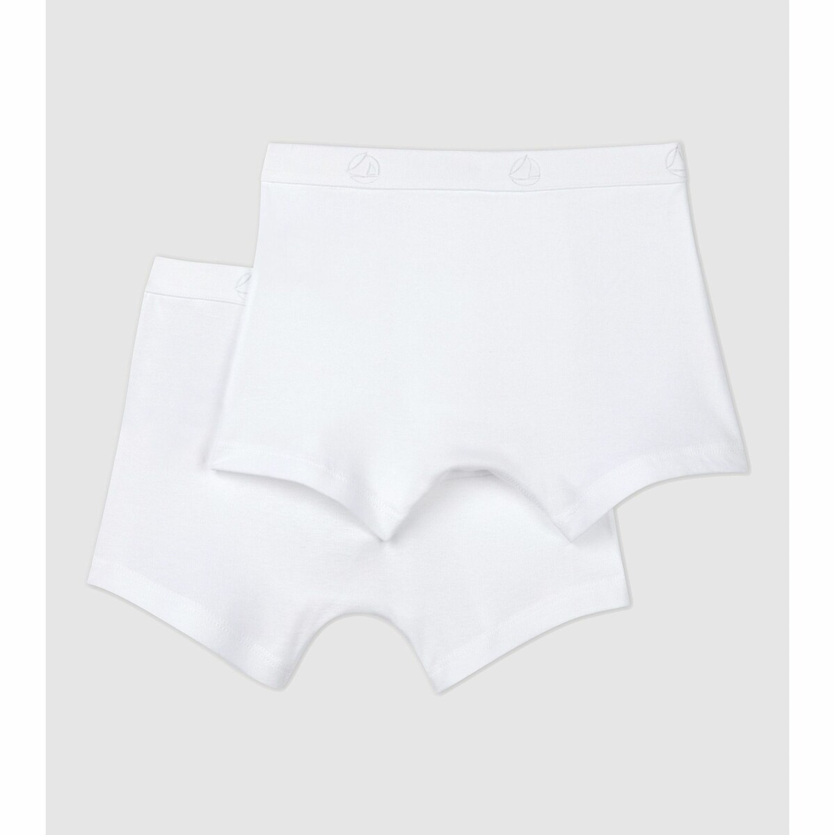 PETIT BATEAU<br>Conjunto de 2 boxers lisos de algodão