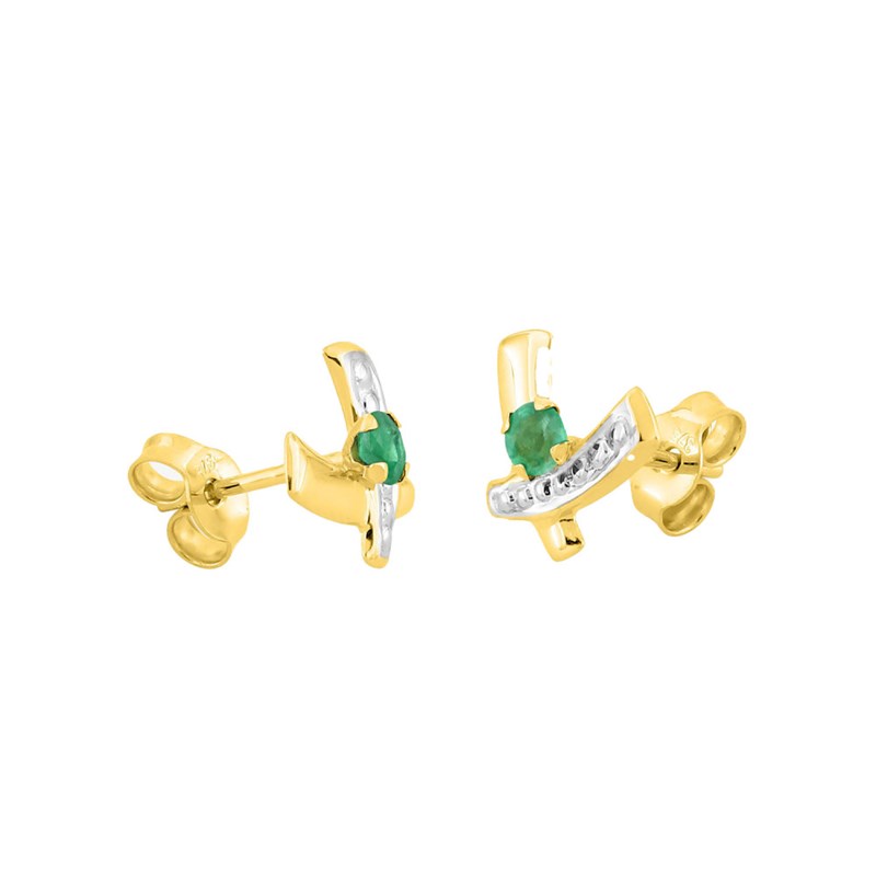 Boucles d'oreilles femme - émeraude - Or 18 Carats