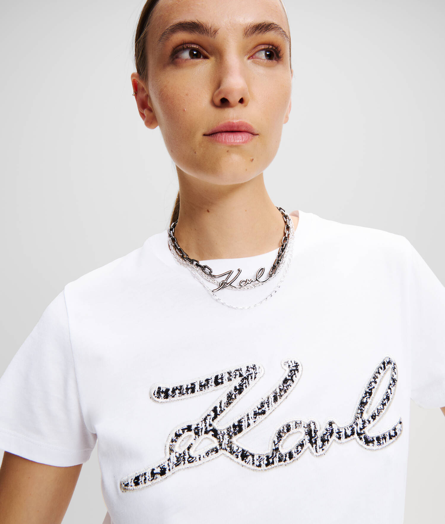 T-SHIRT EN BOUCLÉ KARL SIGNATURE