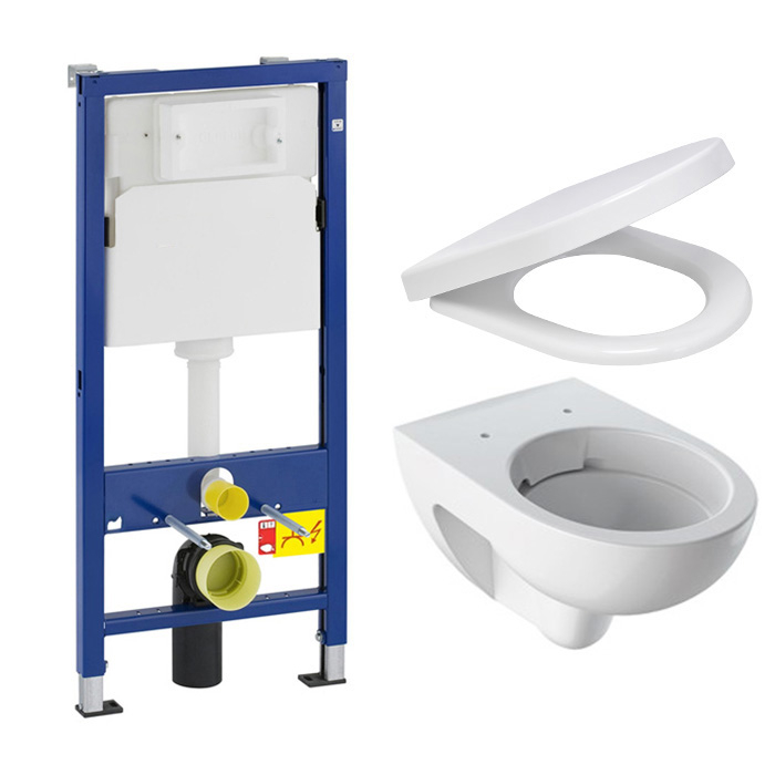 Geberit UP100 toiletset met Geberit Renova Rimfree toilet en softclose zitting