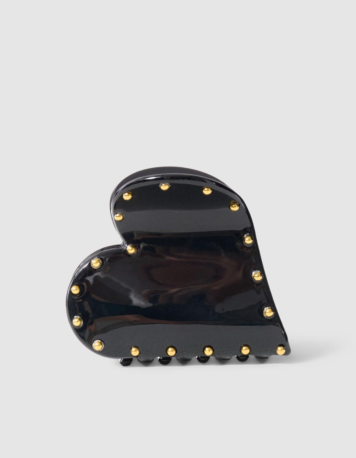 Studded Heart Haarclip Zwart
