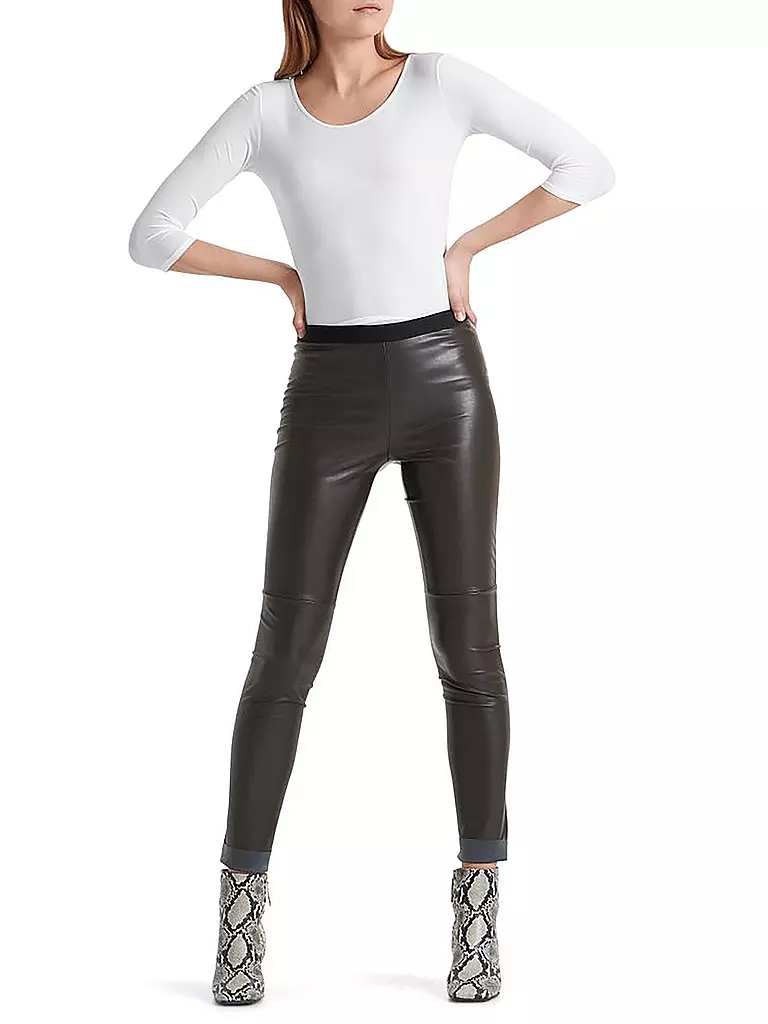 MARC CAIN Leggings in Lederoptik braun