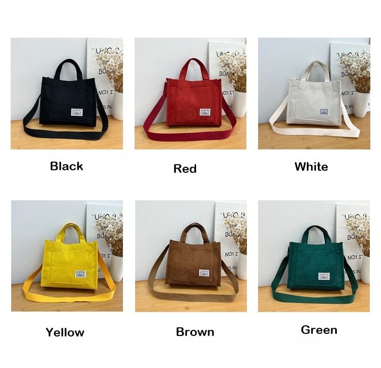 NewTown - Corduroy Crossbody Tote Bag