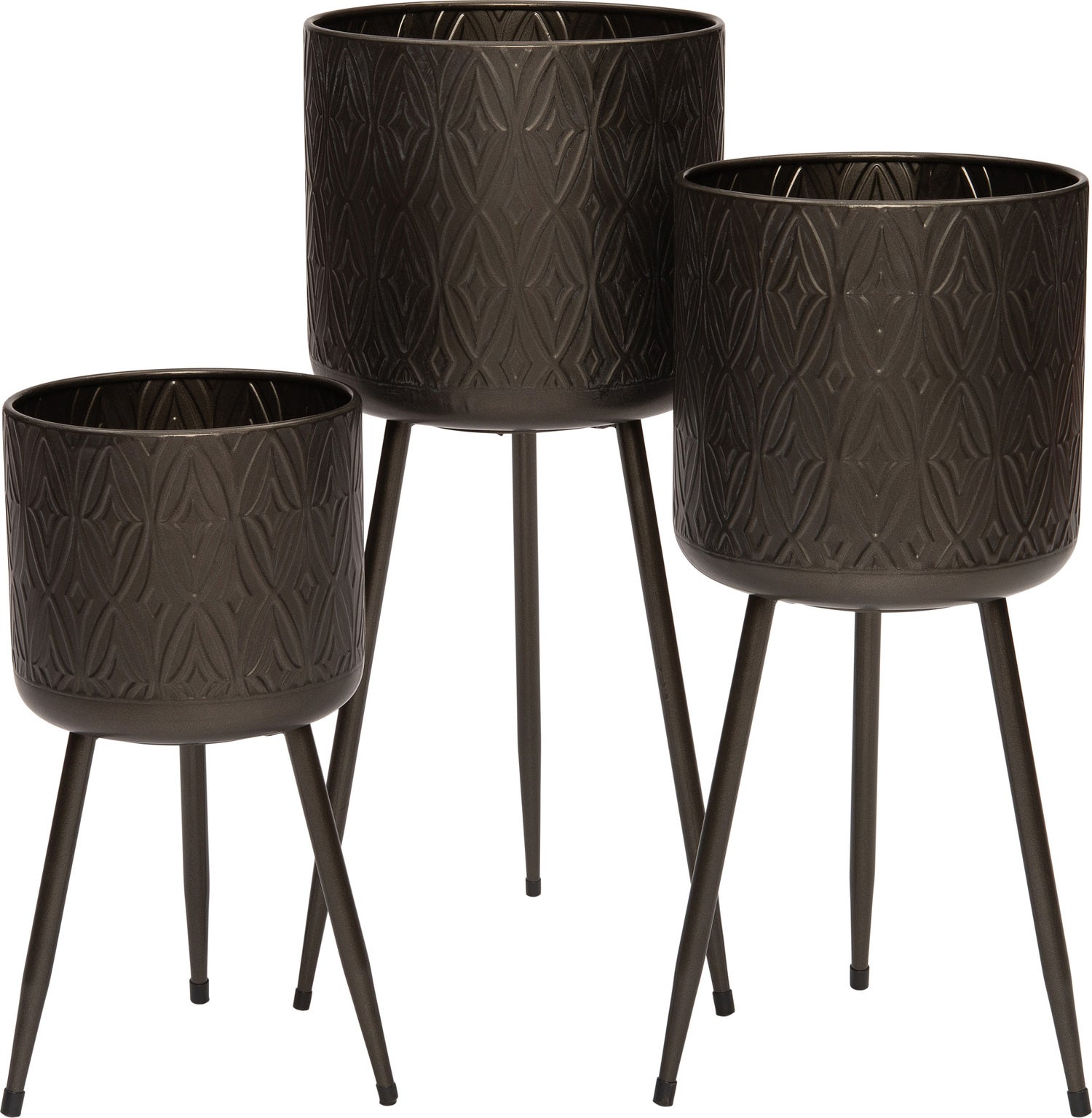Intratuin bloempot op poten Eliza zwart D 27 H 60 cm
