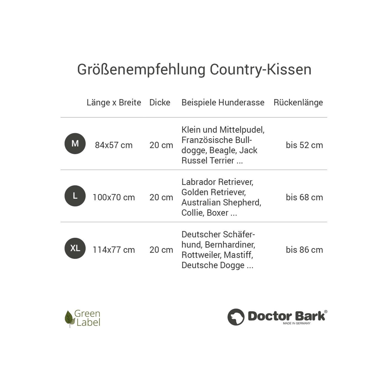 Doctor Bark Country-Kissen GreenLabel hellgrau M