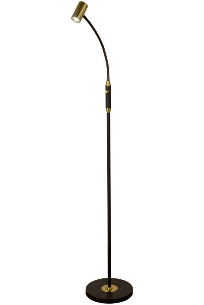 GULVLAMPE ANETA GUSTO SVART/MESSING LED 5W