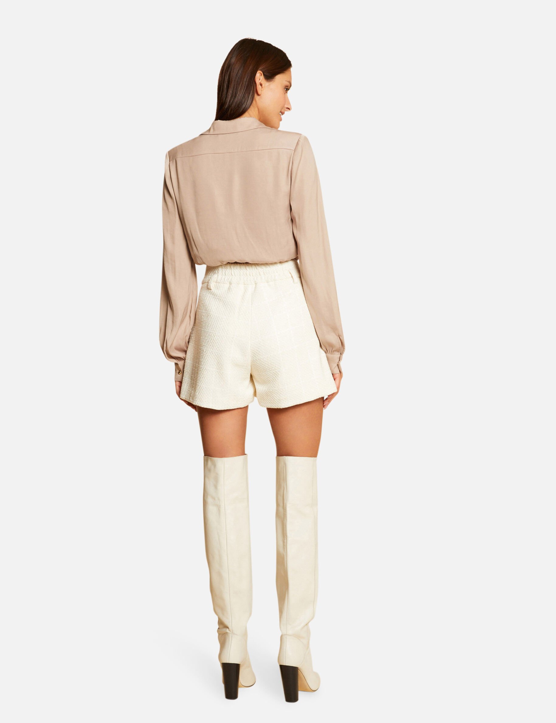 Blouse manches longues taupe femme - taupe