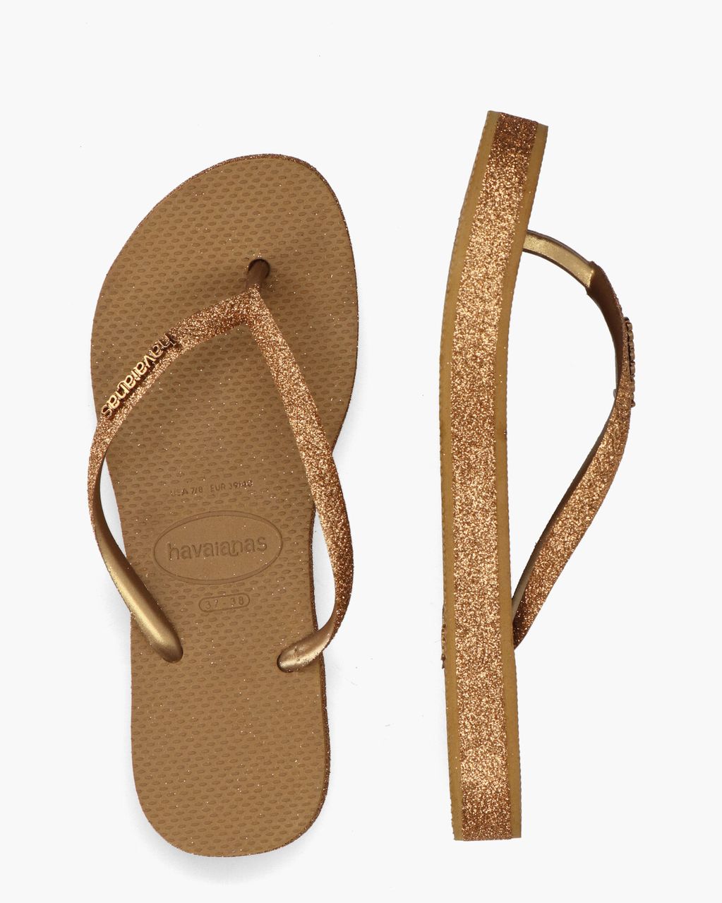 Havaianas Slim Flatform Sparkle Bruin Damesslippers