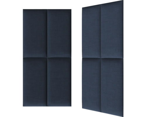 Wandkussen, linnenlook, donkerblauw, geweven look, 30 x 60 cm