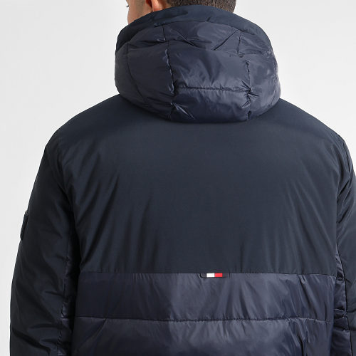 Veste Zippée Capuche Mix Media 8993 Bleu Marine