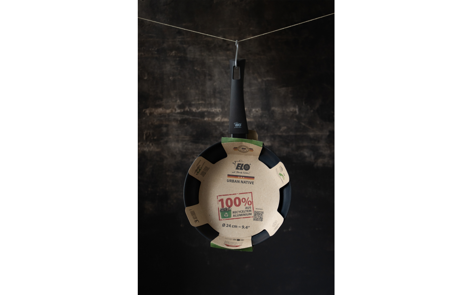 Elo Urban Native Pfanne aus recyceltem Aluminium 20 cm schwarz