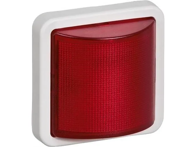 LAURITZ KNUDSEN OPUS® 74 signallampe rød LED 230 V, konstant/blink, lysegrå.