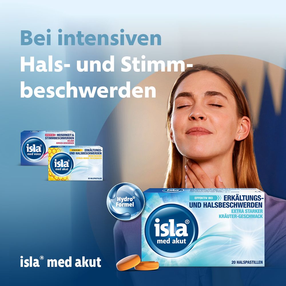 isla med akut Halspastillen bei Halsschmerzen und Erkältung