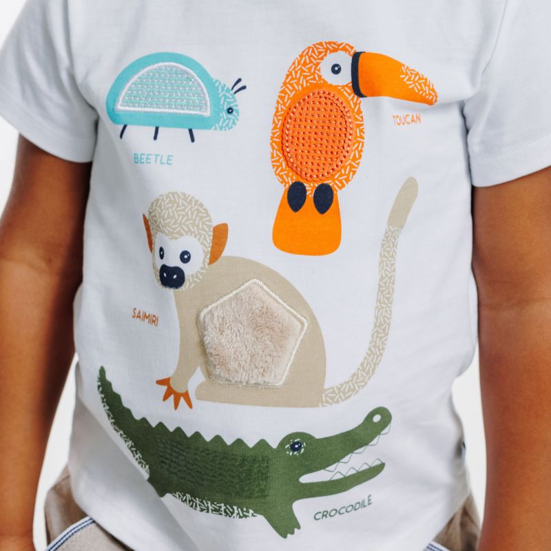 T-shirt imagier blanc bébé garçon Blanc