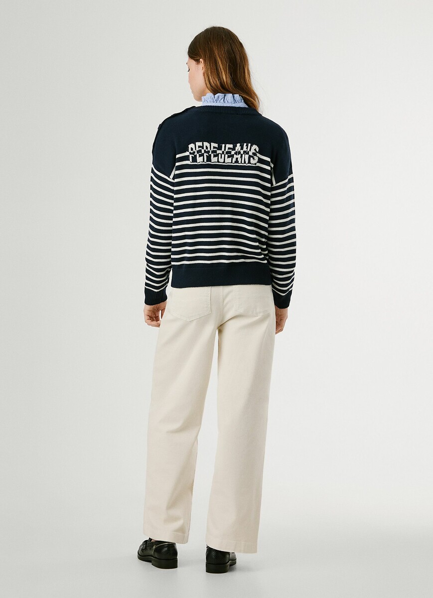 PEPE JEANS<br>Suéter listrado de gola redonda CARLINA