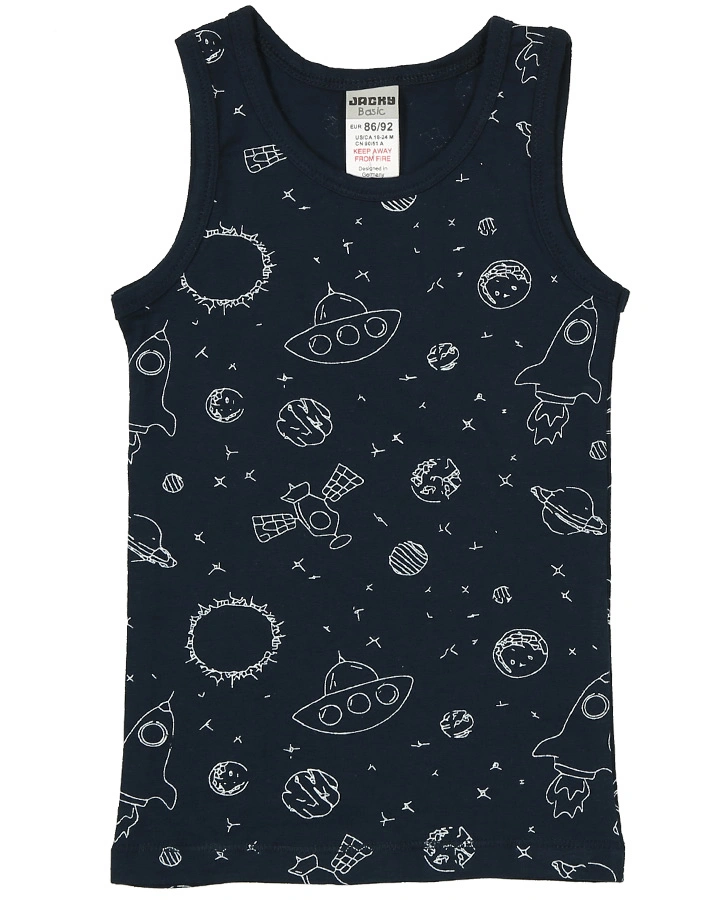 Unterhemd SPACE & STARS 2er-Pack in marine/weiß