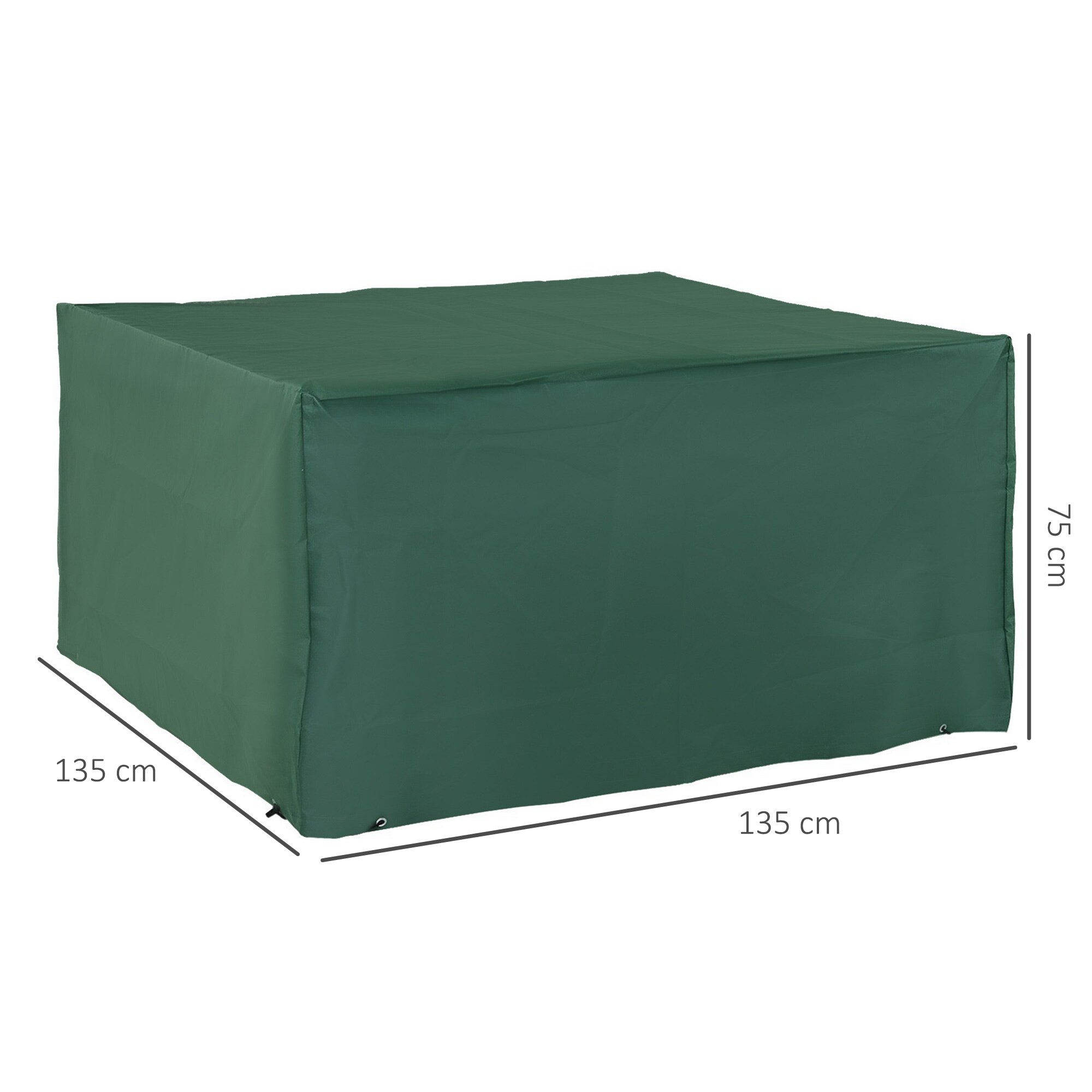 Outsunny Abdeckplane für Gartenmöbel grün 135 x 135 x 75 cm (LxBxH)
