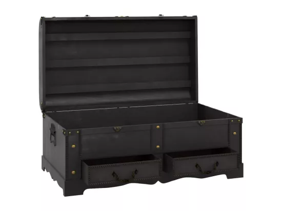 Coffre de rangement en bois Large Noir