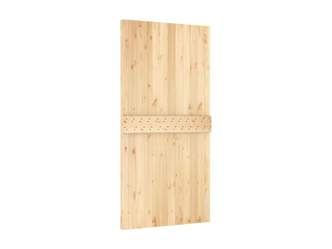 Porte coulissante et kit de quincaillerie 100x210 cm pin massif