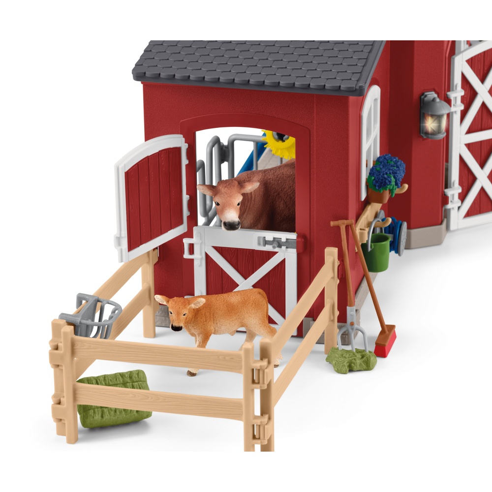 Schleich Rote Bauernhofscheune mit Tieren Spielset