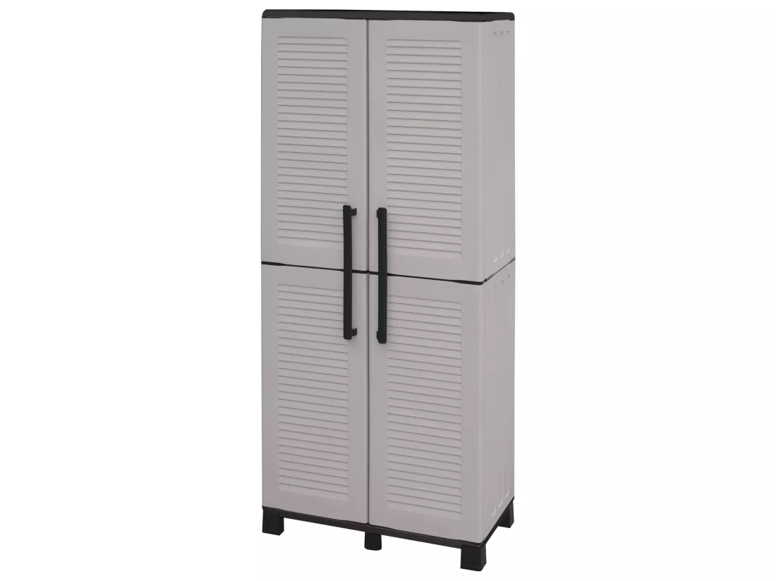 FAMILY Armoire avec étagère réglable gris foncé, 169x68x37 cms.