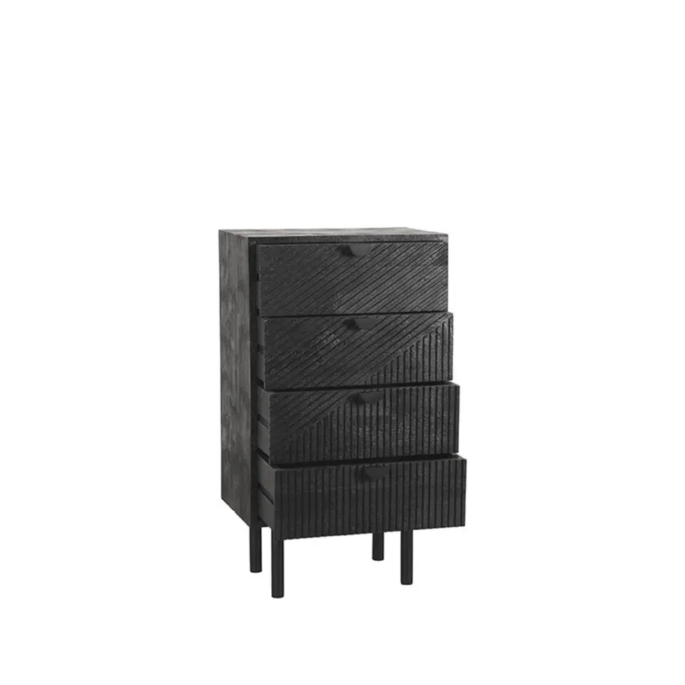 LABEL51 Ladekast Cotia - Zwart - Mangohout - 50cm breed