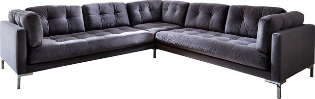 Trends by HG Wohnlandschaft »Landau U-Form« in Cord-Stoff mit Metallfuss