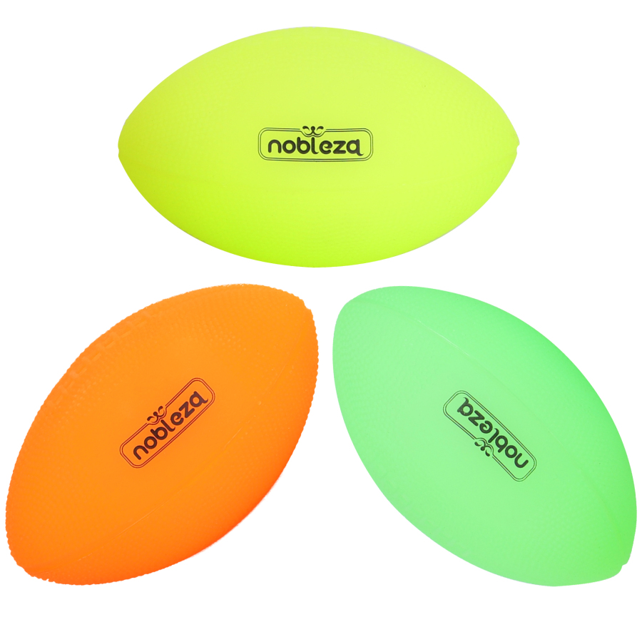Bola para Cães Nobleza, Conjunto com 3 Unidades, Bola de Rugby que Brilha no Escuro, Bola de Borracha Natural para Cães, Brinquedo com Apito para Cães de Porte Médio e Grande (14 cm x 7,5 cm)