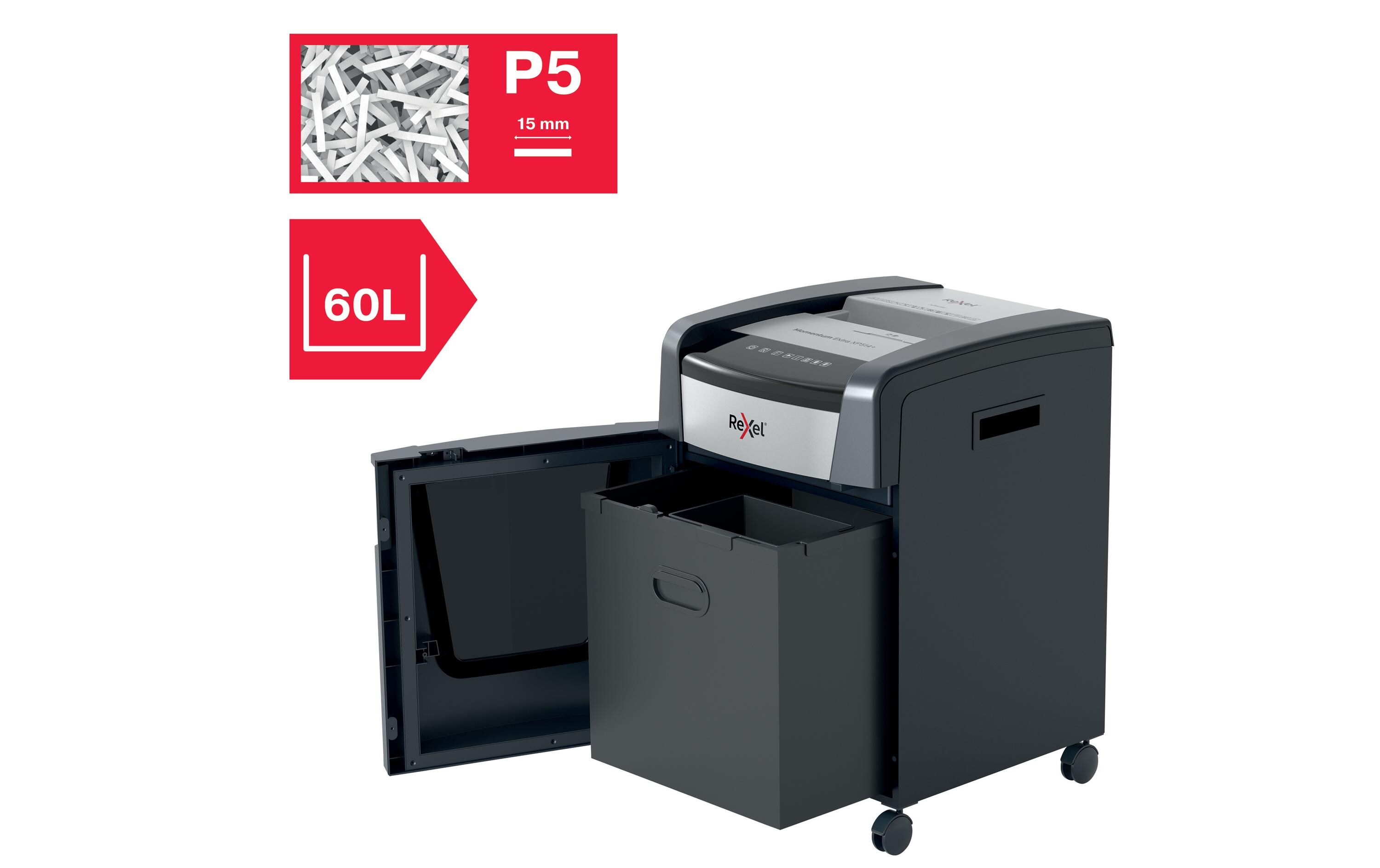 Aktenvernichter Momentum Extra XP512+ P-5, 12 Seiten<br>Manueller Aktenvernichter für die sichere und schnelle Vernichtung vertraulicher Unterlagen