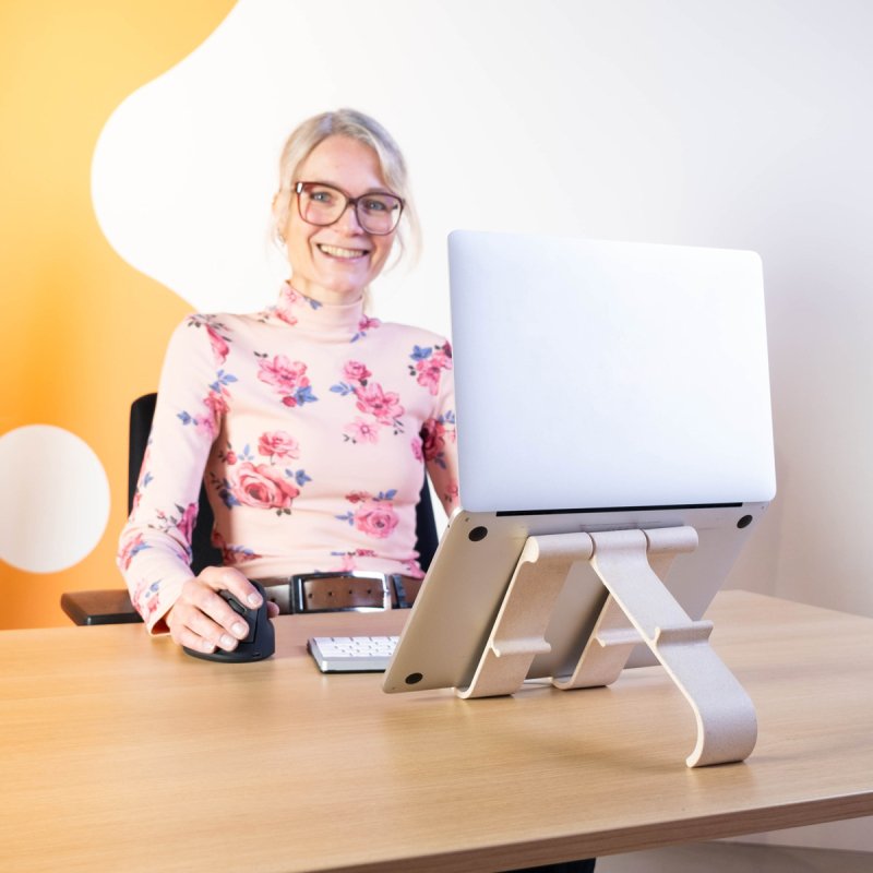 R-Go Tools Support ordinateur et tablette R-Go Treepod, ergonomique et modulaire, réglable, biosourcé