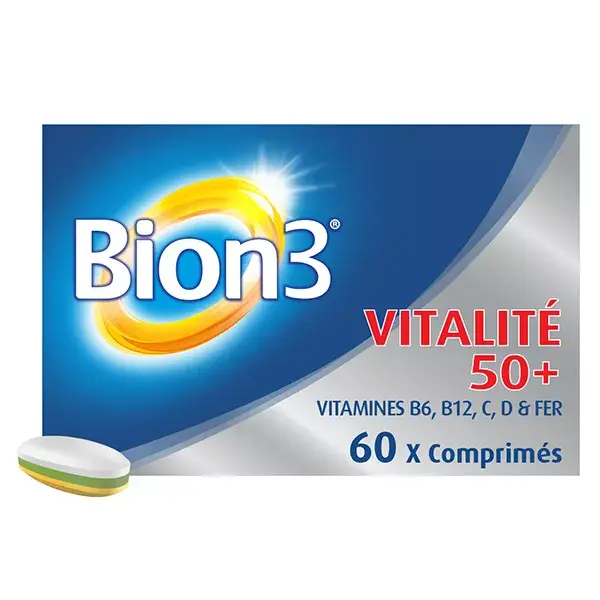 Suplemento alimentar Bion 3 Vitality 50+ para idosos - Tratamento de 2 meses - 60 comprimidos