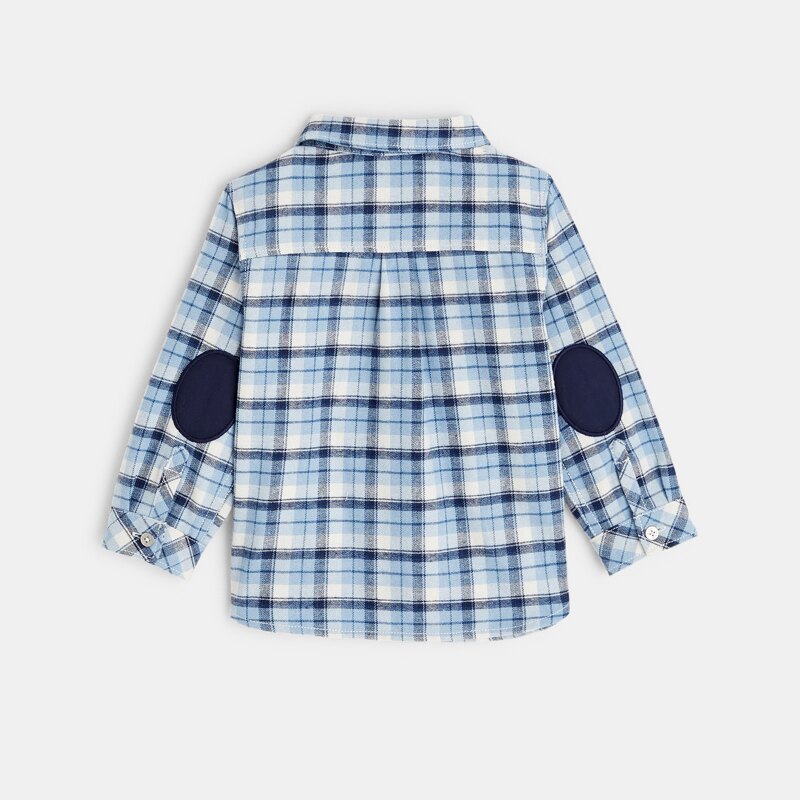Chemise tubique à carreaux bleue bébé garçon Bleu