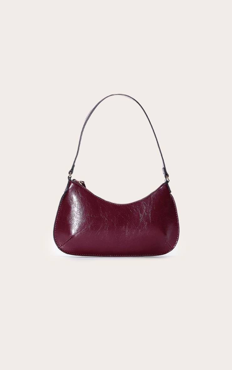 Rouge Bordeaux Sac Baguette En Synthétique Pour L'épaule