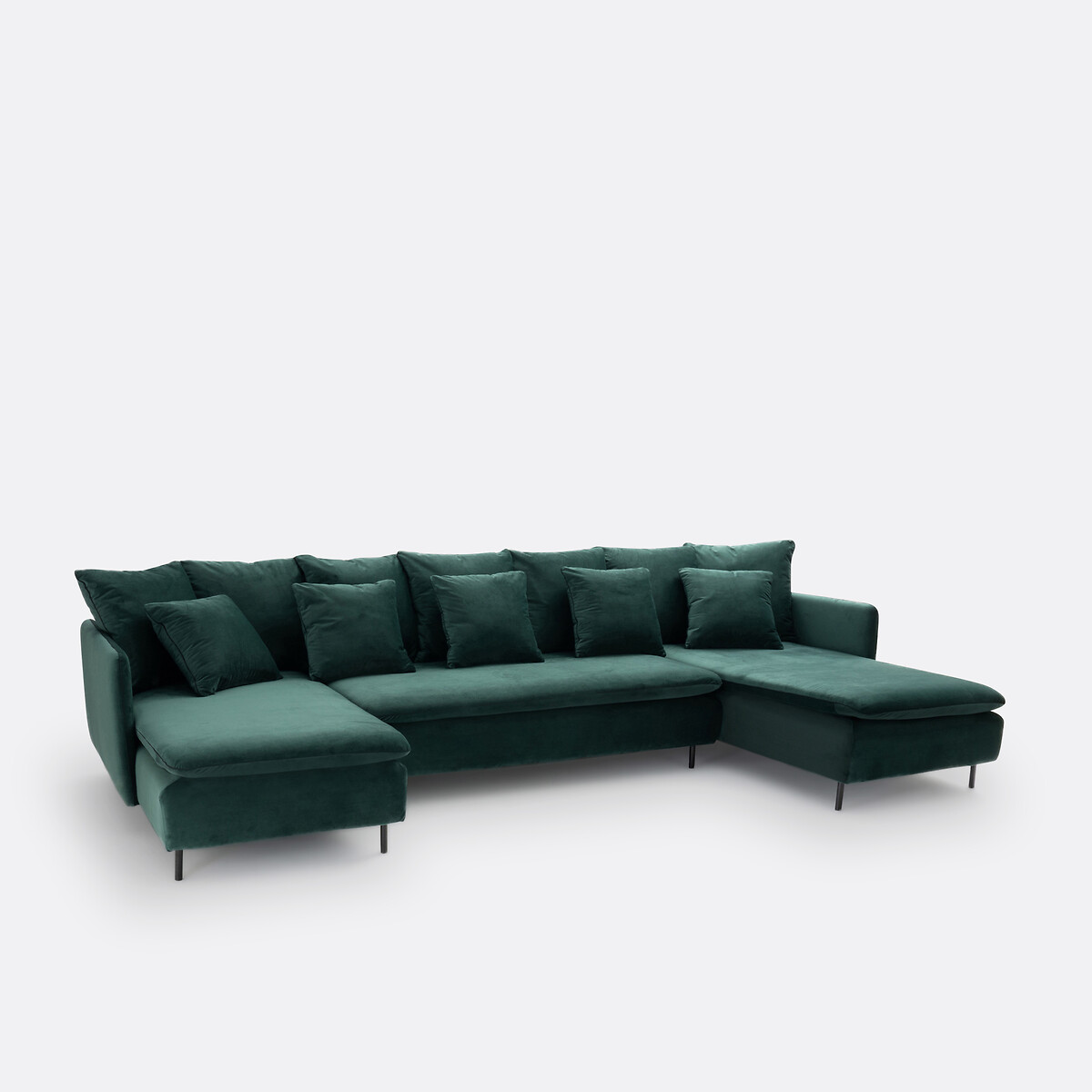 LA REDOUTE INTERIEURS<br>Cadeira longa, conversível, veludo D179 cm, Ivete