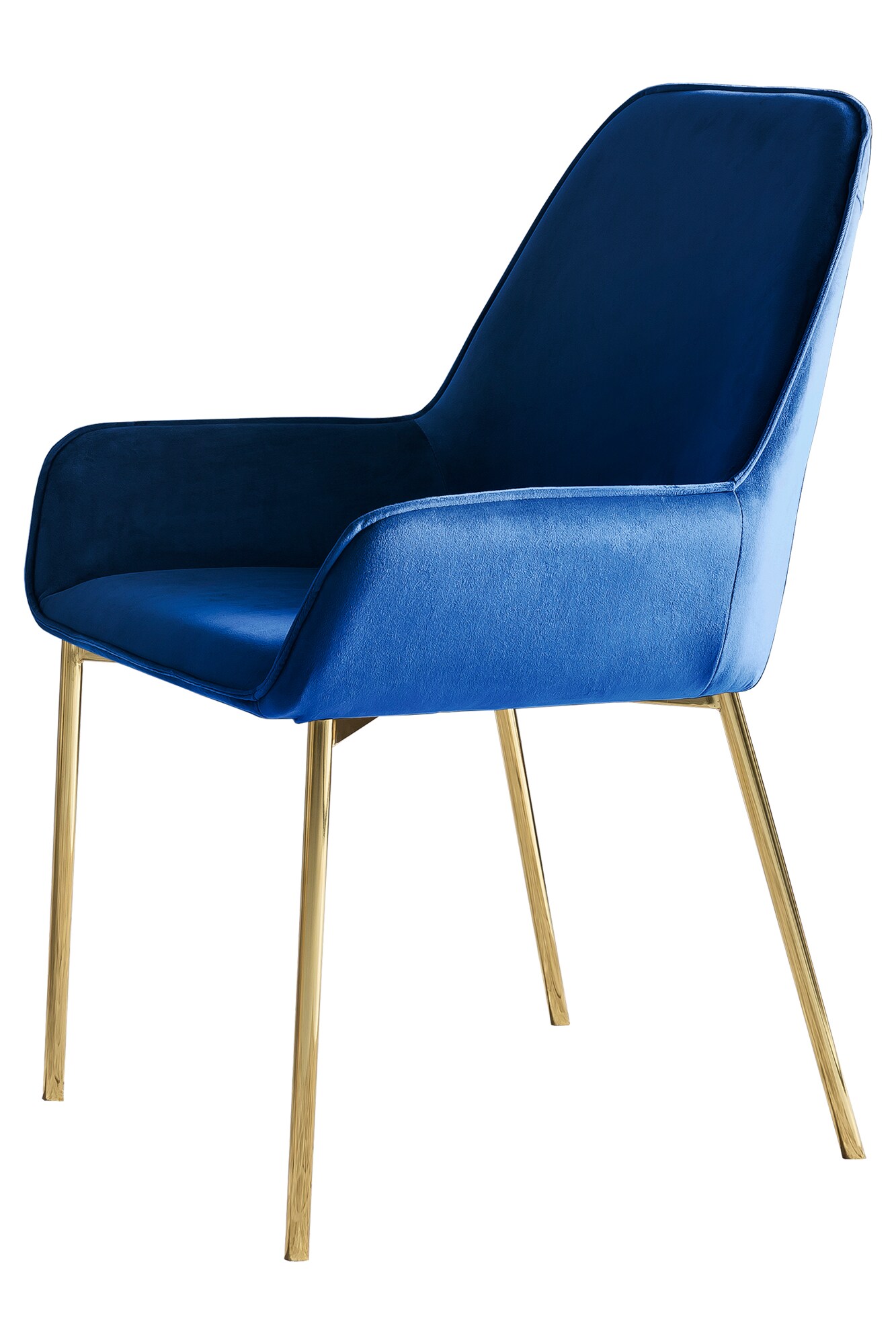 Esszimmerstuhl 2er Set blau Samt Polsterstuhl Stuhlset Küchenstuhl