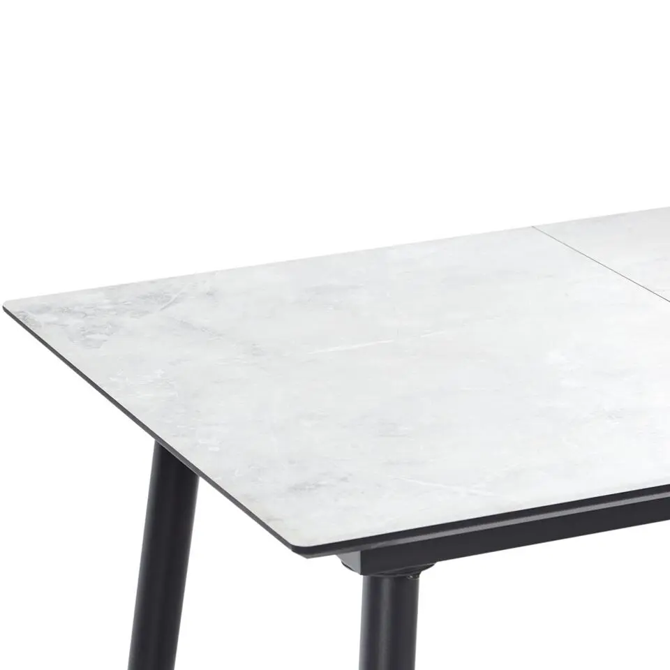 EFTALIA - Uitschuifbare eettafel - Wit - 80 x 120/150 cm - MDF