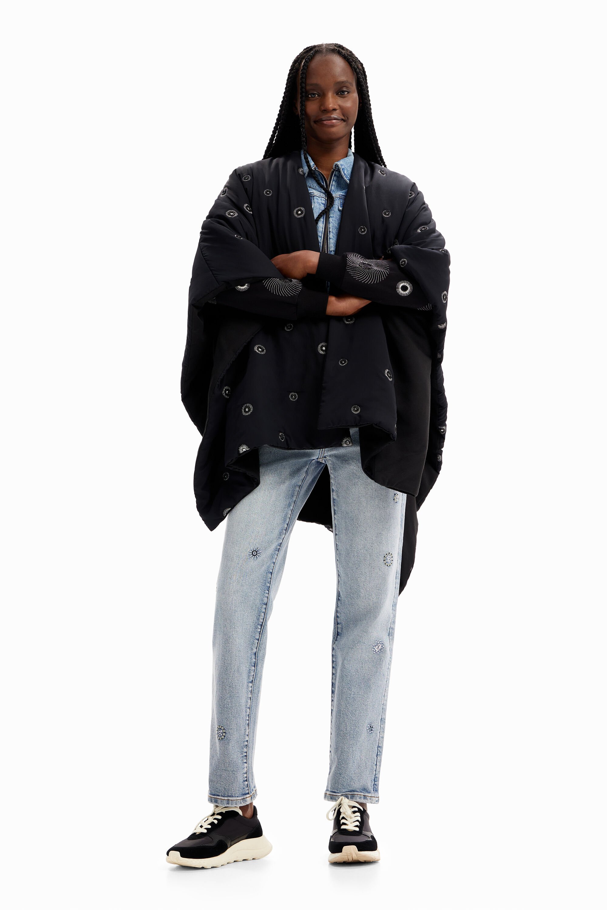 Poncho matelassé ceinture