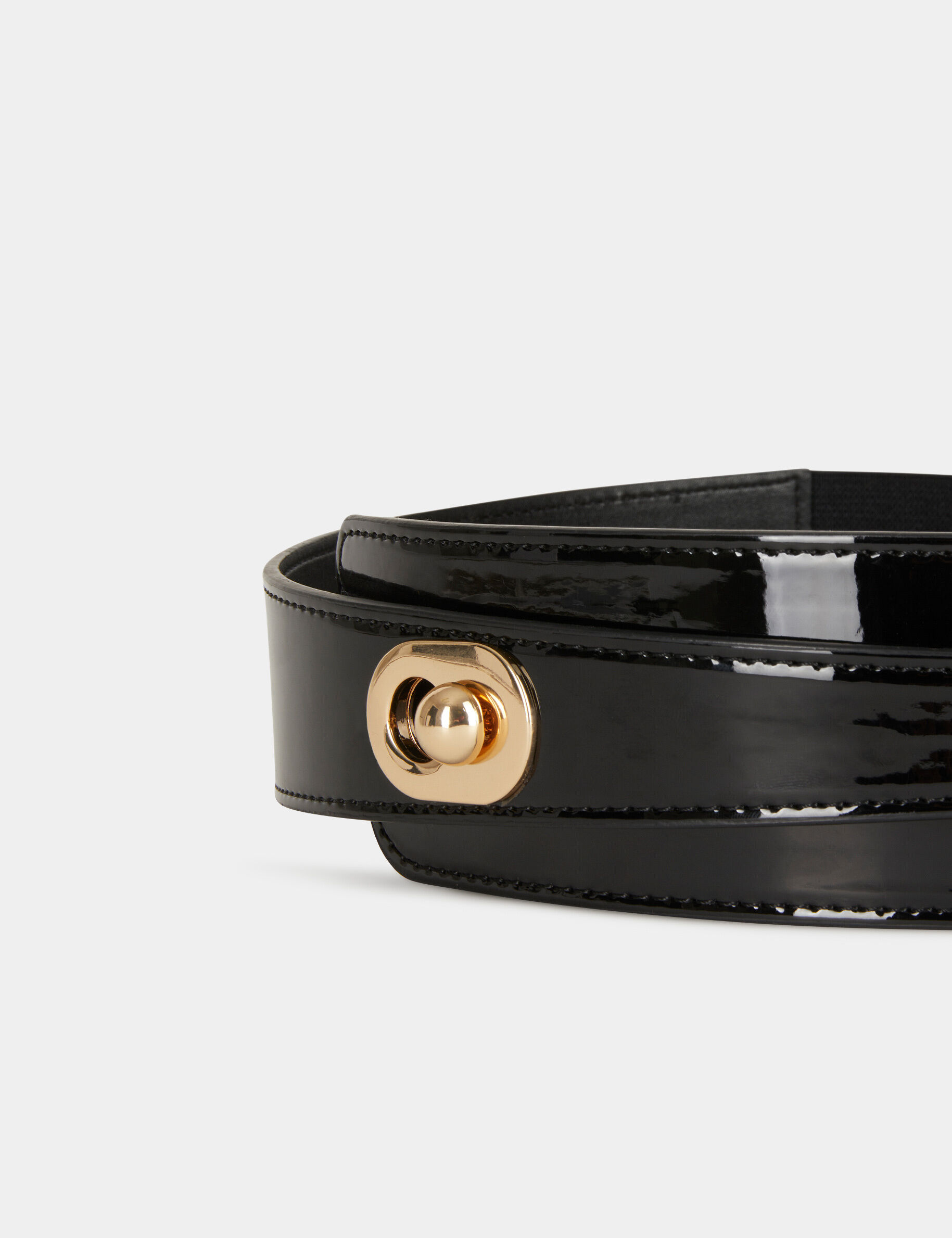 Ceinture élastiquée asymétrique noir femme - noir