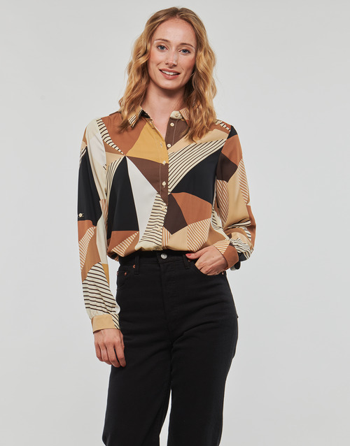 Only - ONLSIMONE LIFE L/S PLISSE SHIRT PTM - Marron