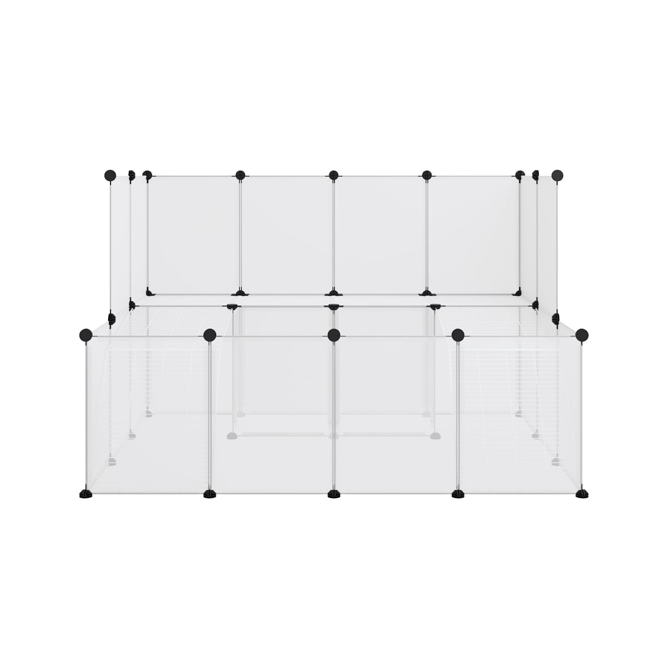 VidaXL Kleintierkäfig PP Stahl Freigehege Transparent/Schwarz