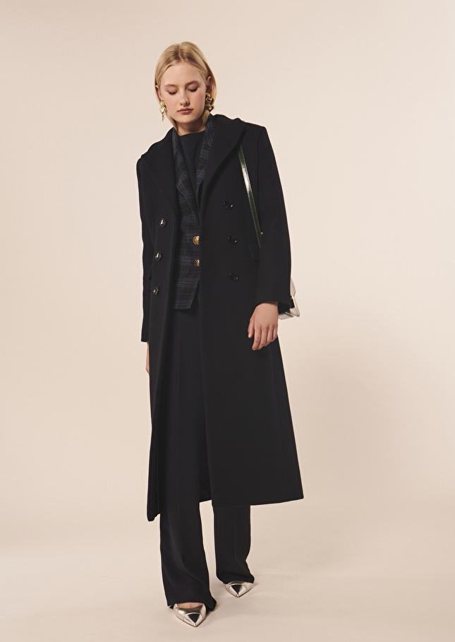 Manteau Marziableu nuit en drap caban