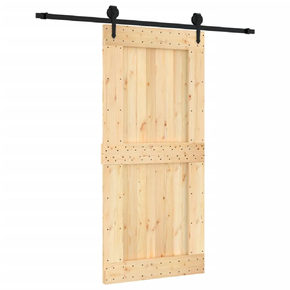vidaXL Porte coulissante en pin massif - 95x210 cm