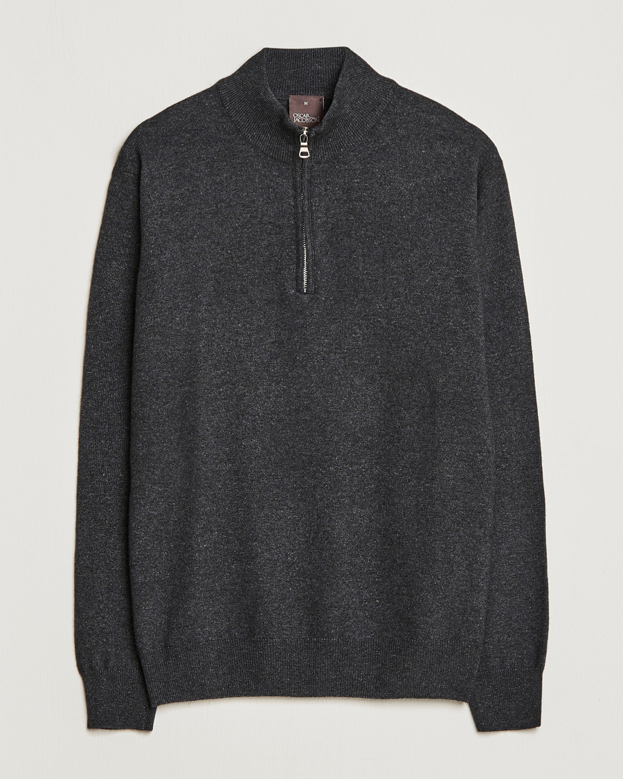 Oscar Jacobson Patton Wool Half-Zip Grey