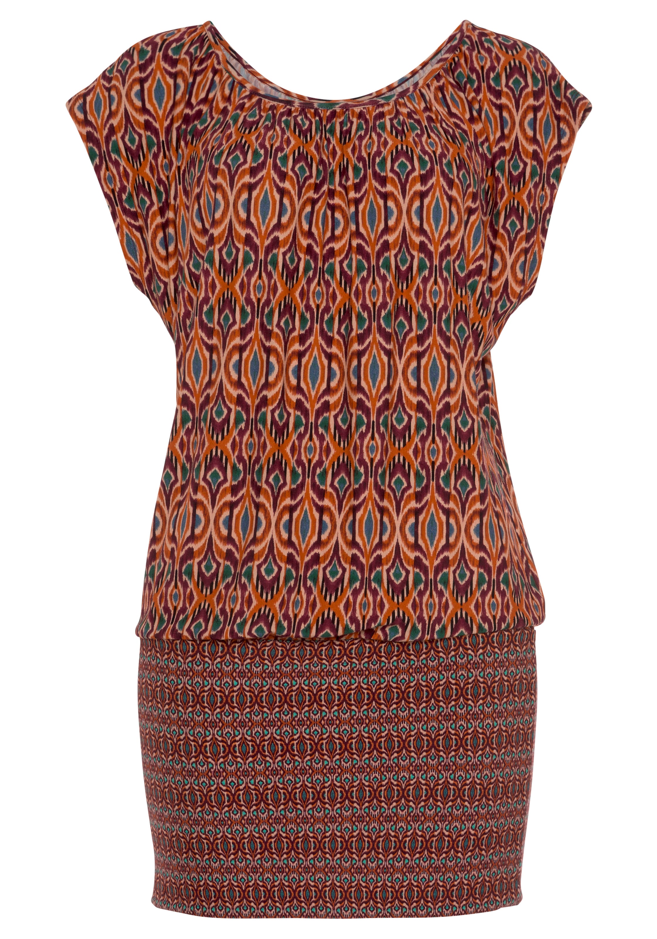 LASCANA Longshirt , mit Ethnoprint, Kurzarmshirt, Shirtkleid