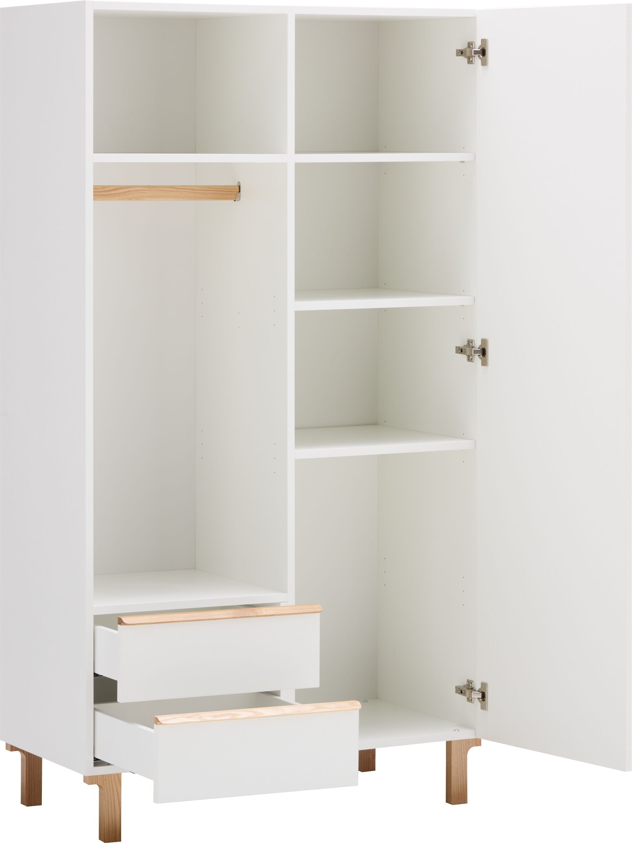NIDO Schrank - Weiss lackiert / B: 100.0 cm x T: 52.0 cm x H: 183.5 cm