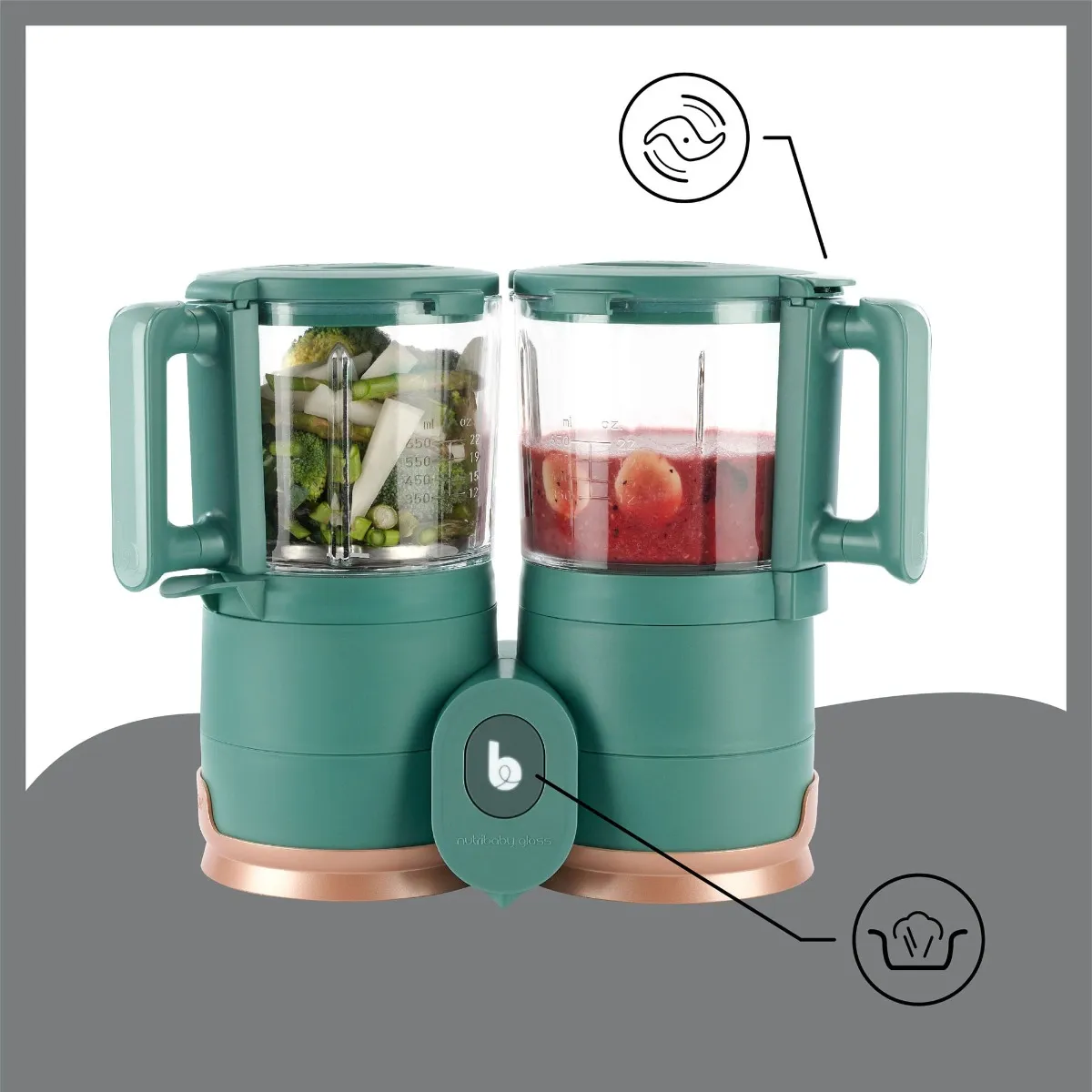 Babymoov Station Repas Duo Nutribaby en Vitre - Vert