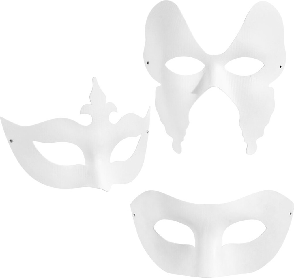 Mal Selv Masker - Teatermasker - Hvid - 12 Stk