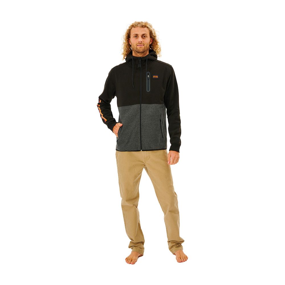 Rip Curl ANTI SERIES DEPARTED - Sweat Homme black/grey