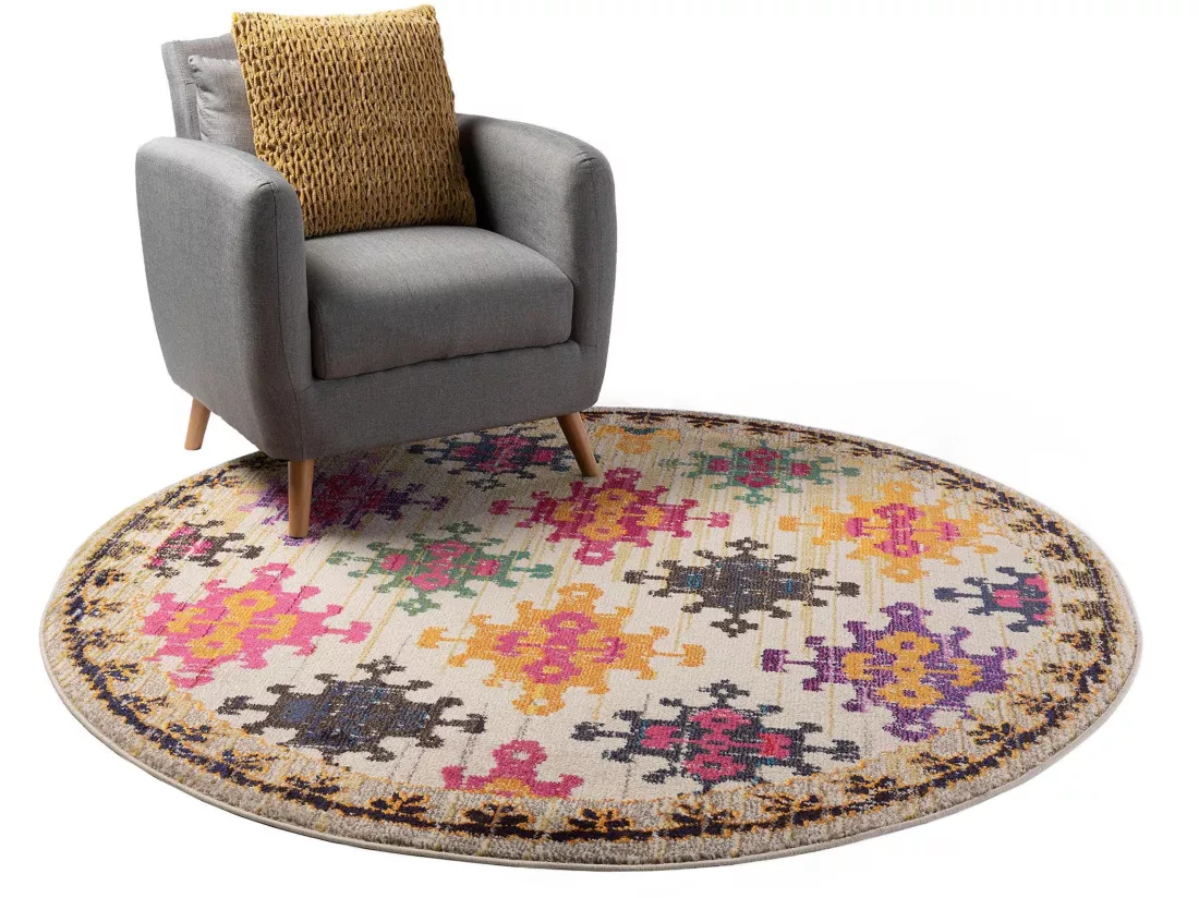 Tapis Casa Multicouleur/Beige ø 120 cm rond